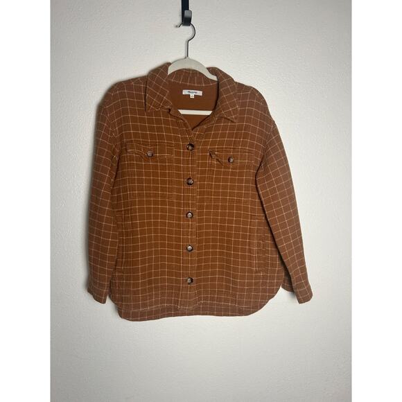 MADEWELL Waffleback Branner Shirt Jacket Shaket Brown Soft Warm Fall Size Med - Picture 1 of 5